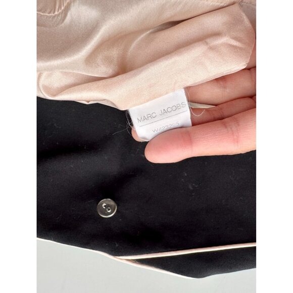 MARC JACOBS Black Cotton Faille Cream Piped Trim Blazer Jacket, Size 00 - Picture 13 of 16